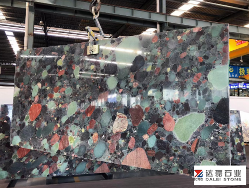 Green Colorful Granite Marble Stone Artist Special Surface Looks
