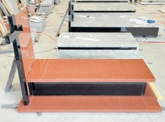 Karcci Red Granite Tombstone Indian Black Cross