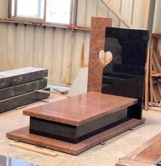 Karcci Red Granite Monuments Design With Black Color Granite Poland Marketing