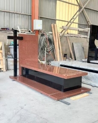 Karcci Red Granite Tombstone Indian Black Cross