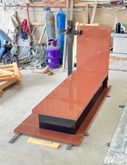 Karcci Red Granite Tombstone Indian Black Cross