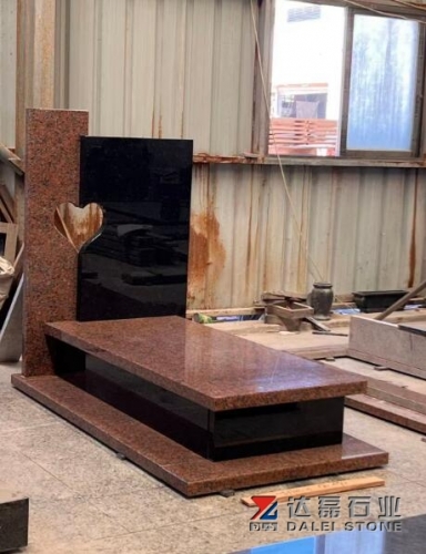 Karcci Red Granite Monuments Design With Black Color Granite Poland Marketing