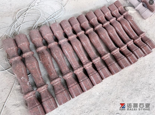 Indian Granite Red Color Handrails Factory Made