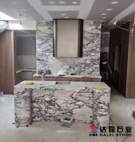 Calacatta Viola Marble Bar Counter