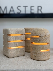 Natural Beige Travertine Table Lamp Modern Home Decor
