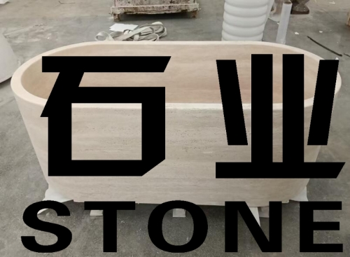 Beige Travertine Bathtub Factory Cut Wholesale