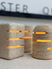 Natural Beige Travertine Table Lamp Modern Home Decor