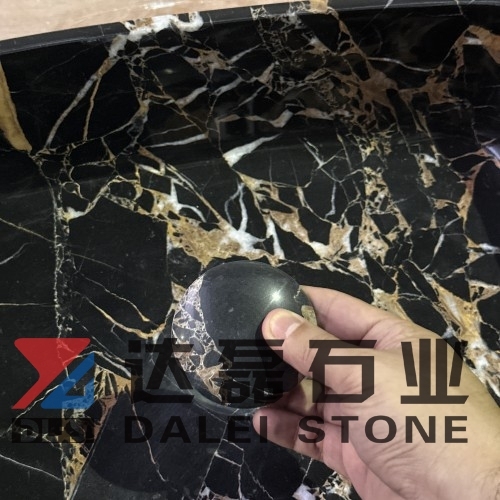 Portoro Extra Marble Rounded Rectangular Wash Basin