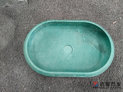 Oval Amazon Green Marble Vessel Sink Luxury Bathroom Decor