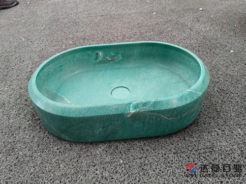 Oval Amazon Green Marble Vessel Sink Luxury Bathroom Decor