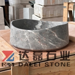 Fior Di Pesco Carnico Grey Marble Vessel Sink