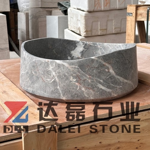 Fior Di Pesco Carnico Grey Marble Vessel Sink