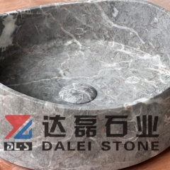 Fior Di Pesco Carnico Grey Marble Vessel Sink