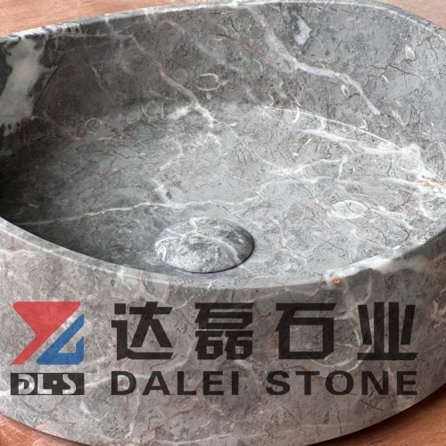 Fior Di Pesco Carnico Grey Marble Vessel Sink