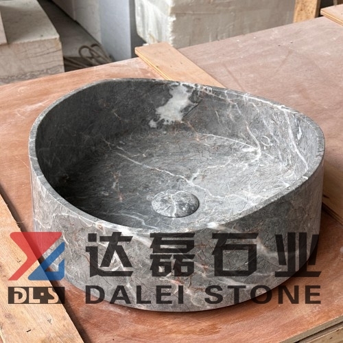 Fior Di Pesco Carnico Grey Marble Vessel Sink
