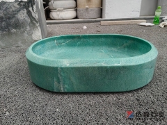 Oval Amazon Green Marble Vessel Sink Luxury Bathroom Decor