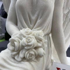 Carrara White Marble Angel Tombstone Monument