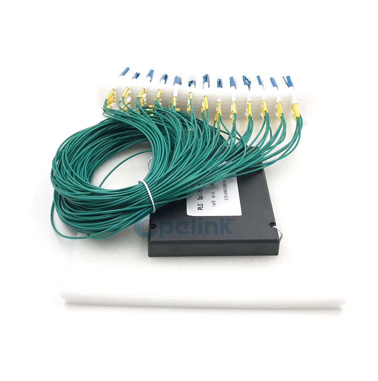 1X64 LC/PC Fiber Optic PLC Splitter, Plastic ABS Box packaging