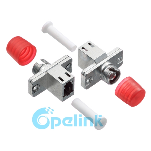 LC-FC Metal Rectangular Simplex Singlemode Fiber Optic Adapter S1