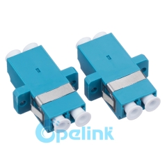 LC-LC plástico Duplex Singlemode adaptador de fibra óptica con brida
