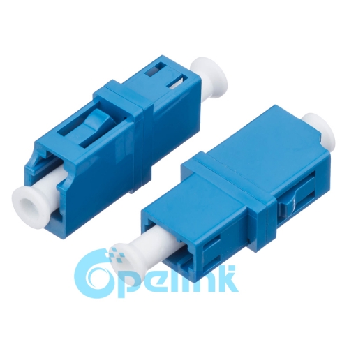 LC-LC Plastic Rectangular Simplex Singlemode Fiber Optic Adapter