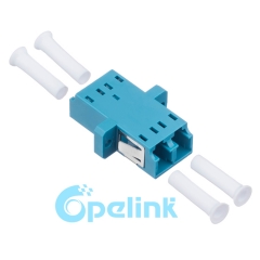LC-LC plástico Duplex Singlemode adaptador de fibra óptica con brida