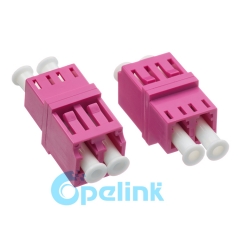LC-LC plástico dúplex cuadrado multimodo OM4 adaptador de fibra óptica