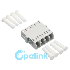 LC-LC Plastic Four Core Multimode Fiber Optic Adapter without flange