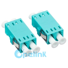 LC-LC plástico Duplex multimodo OM3 adaptador de fibra óptica sin brida