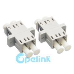LC-LC Plastic Duplex Multimode Fiber Optic Adapter with flange