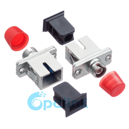 SC-FC Metal Simplex Singlemode Fiber Optic Adapter