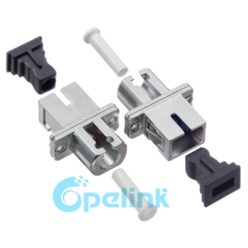 LC-SC Metal Rectangular Simplex Singlemode Fiber Optic Adapter S2