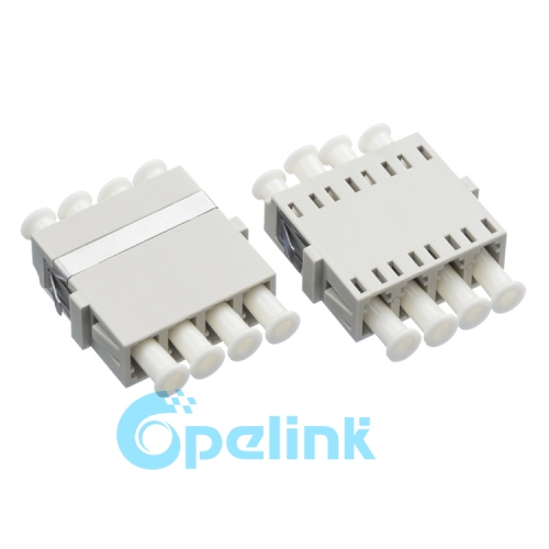 LC-LC Plastic Four Core Multimode Fiber Optic Adapter without flange