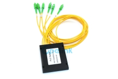 1X5 волоконно-оптический PLC сплиттер, SC/APC, пластиковая коробка ABS упаковка