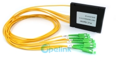 1x6 divisor de fibra, sc/apc plástico abs caixa fibra óptica plc divisor