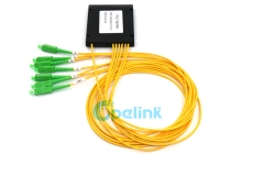 1x6 fibra divisor, SC/APC plástico ABS caja fibra óptica PLC divisor