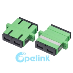 SC/APC-SC/APC plástico Duplex Singlemode adaptador de fibra óptica con brida