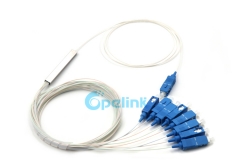 Divisor óptico 1x8, sc/pc 0.9mm mini divisor de fibra óptica sem bloqueio plc