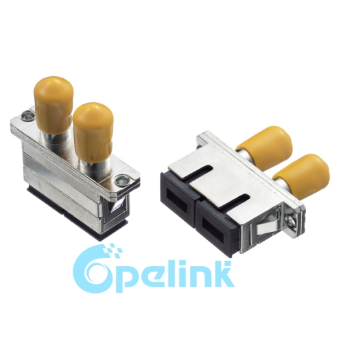 SC-ST metal Duplex Singlemode Fiber Optic Adapter