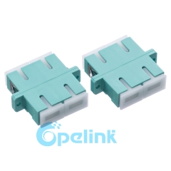 Adaptador de fibra óptica OM3 multimodo dúplex de plástico SC