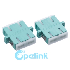 Adaptador de fibra óptica OM3 multimodo dúplex de plástico SC