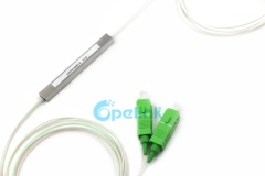 Divisor de fibra 1x2, sc/apc 0.9mm mini divisor de plc óptico sem bloqueio