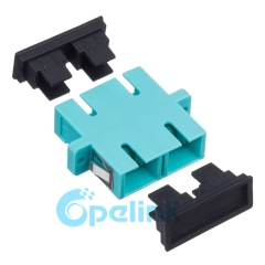 Adaptador de fibra óptica OM3 multimodo dúplex de plástico SC
