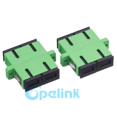 SC/APC-SC/APC plástico Duplex Singlemode adaptador de fibra óptica con brida