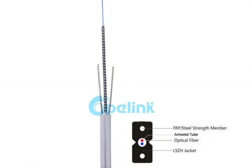 Ftth anti-mouse cabo de queda, arco-tipo anti-roedor espiral central aço inoxidável tubo blindado gota cabo de fibra óptica gjxkh