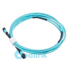 MPO/MTP Cable de fibra redonda multimodo OM3 Cable de parche de fibra óptica