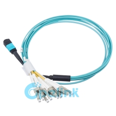Cable de fibra redonda MTP/MPO-LC Fanout 2,0mm multimodo OM3 Cable de parche de fibra óptica