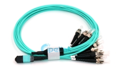 12-fibra MTP/MPO-ST Om3 Cable de fibra redonda Fanout 2,0mm fibra óptica Patchcord/jumper