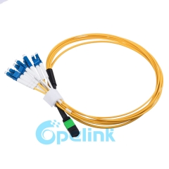 Cable de fibra redonda MTP/MPO-LC Fanout 2,0mm Singlemode cable de parche de fibra óptica
