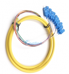 SC/PC Distribution Fiber Optic Pigtail, SM 9/125 Fanout 0.9mm Optical Fiber Pigtail